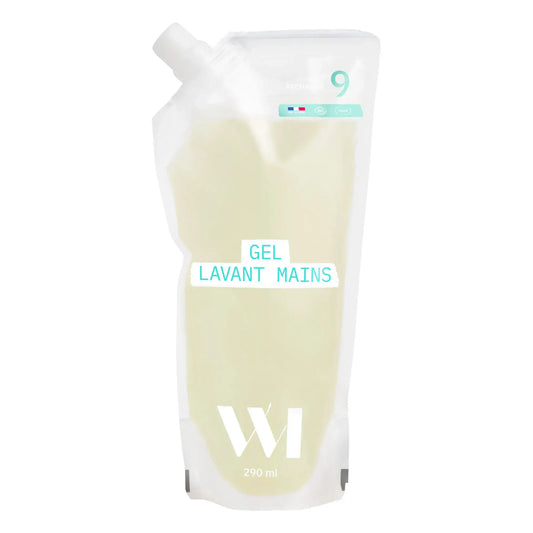 Éco-recharge savon main liquide 290 ml avec gel jaune pâle