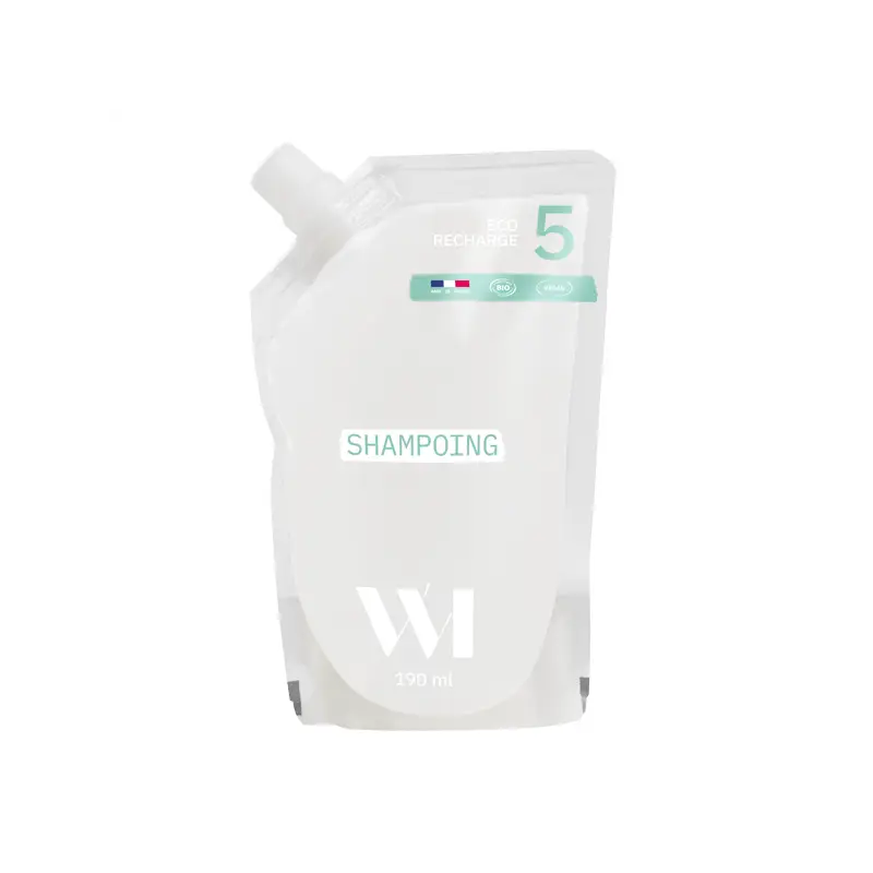 Poche rechargeable translucide de shampoing liquide 190ml Eco Recharge