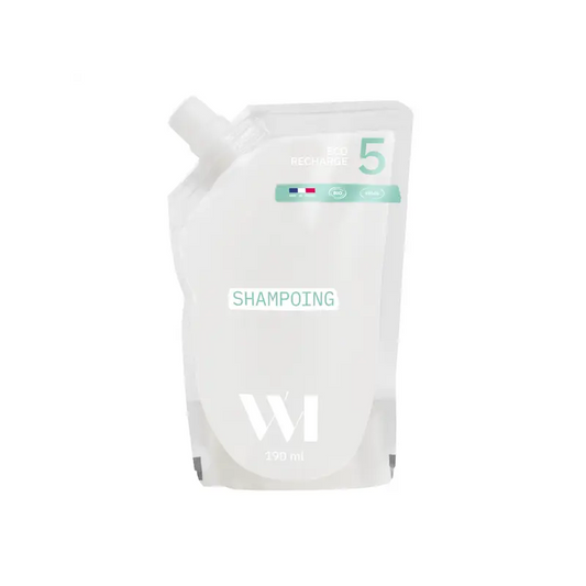 Poche rechargeable translucide de shampoing liquide 190ml Eco Recharge
