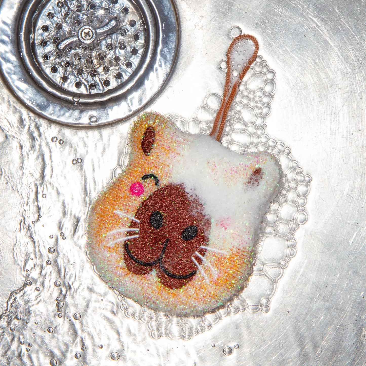Éponge capybara mignonne orange-brun, petits objets mignons pour évier animal
