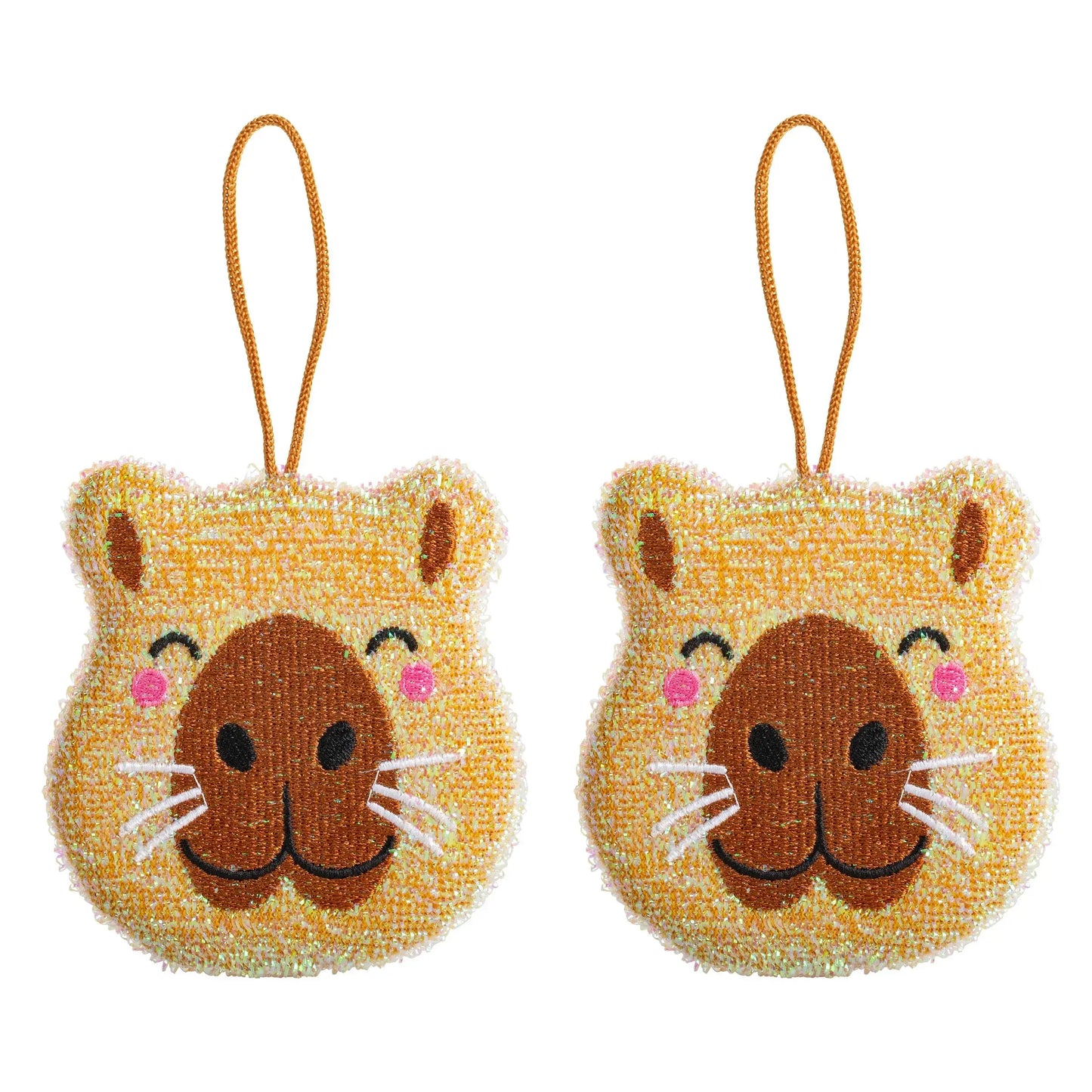 Éponge capybara mignonne jaune x2, petit objet mignon pour bonne humeur