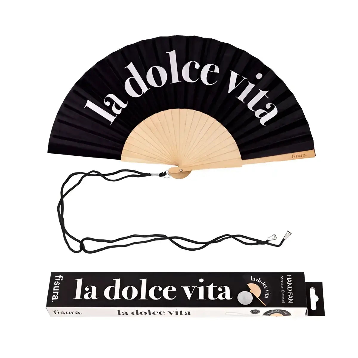 Éventail noir La Dolce Vita, plus qu’un simple accessoire, détail compte