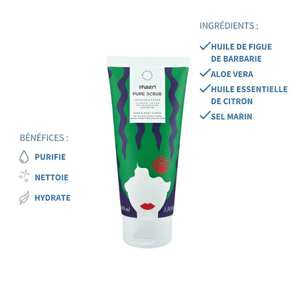 Tube exfoliant naturel corps Shaeri Pure Scrub au sel marin et citron