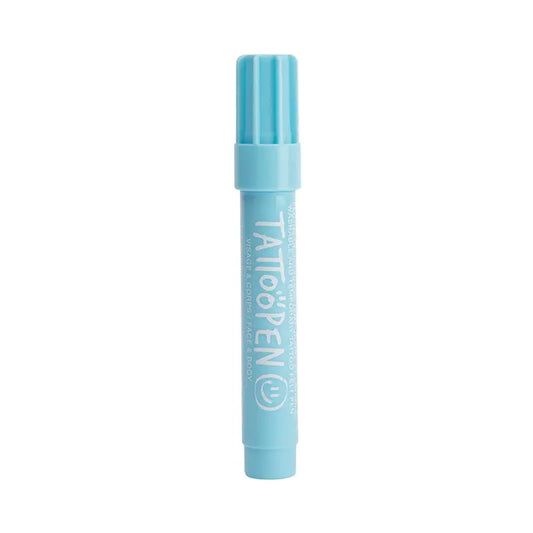 Stylo tatouage temporaire bleu pour enfant, facile à utiliser, idéal pour consommation plus responsable