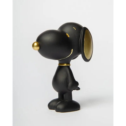 Figurine Snoopy noir profond 12 cm avec accents dorés