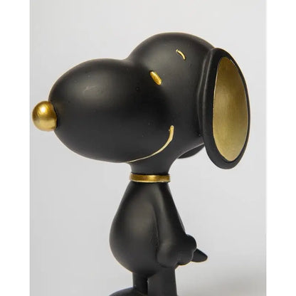 Figurine Snoopy noir profond 12 cm avec accents or
