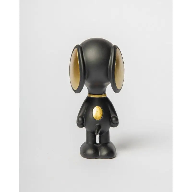 Figurine Snoopy noir profond en résine noire avec accents dorés