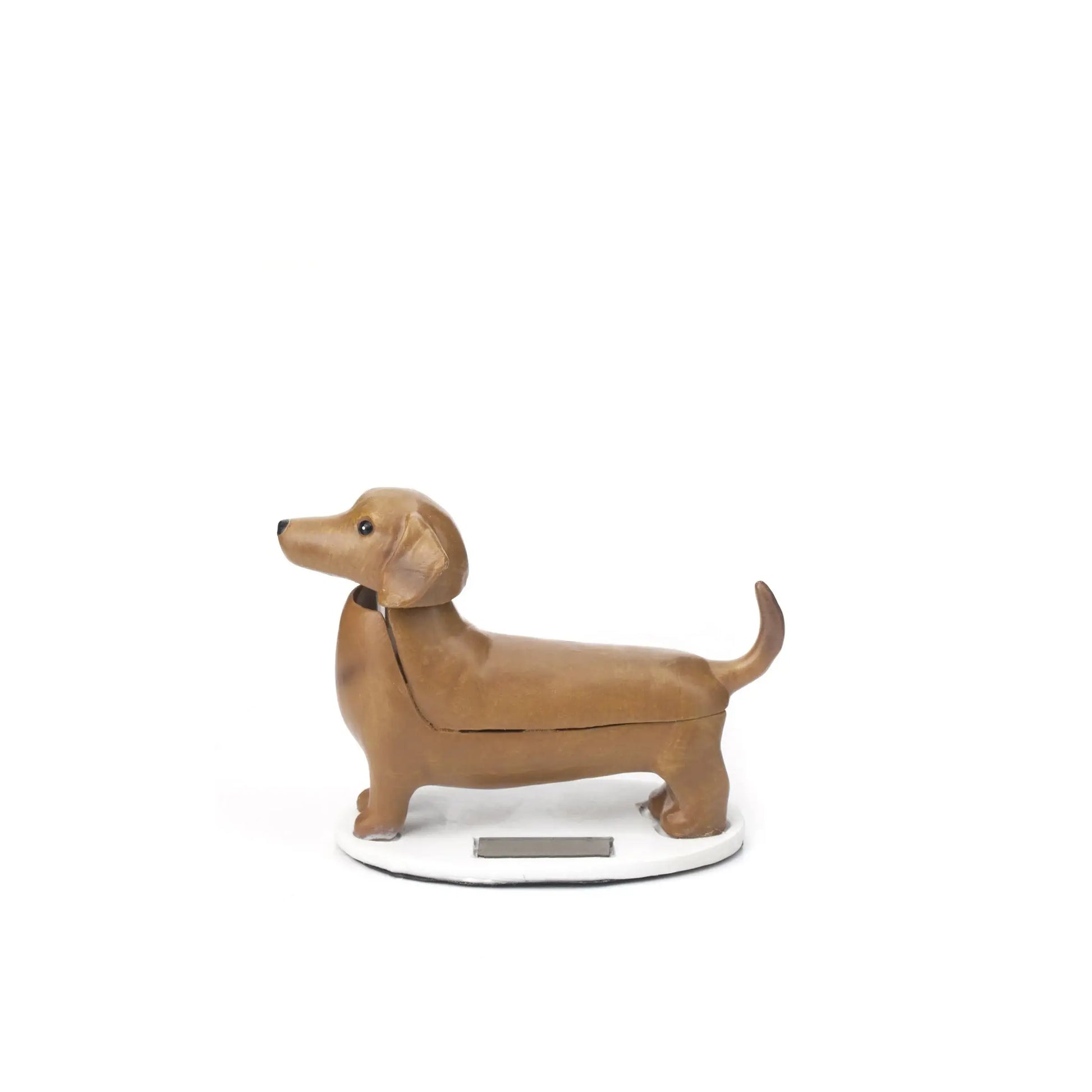Figurine solaire Teckel : balance digitale en forme de teckel tan