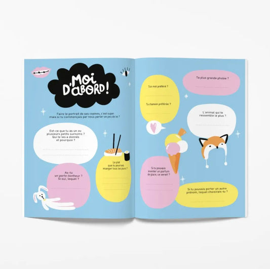 Cahier d’amitié Gang de Filles avec motifs délicats de renards et glaces