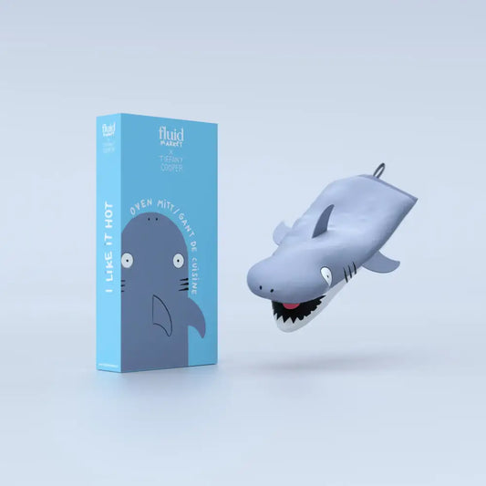 Gant de cuisine requin gris pour une cuisine sécurisée et fun