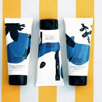 Gel corps feuilles de verveine Nostra, tubes blancs design feuilles