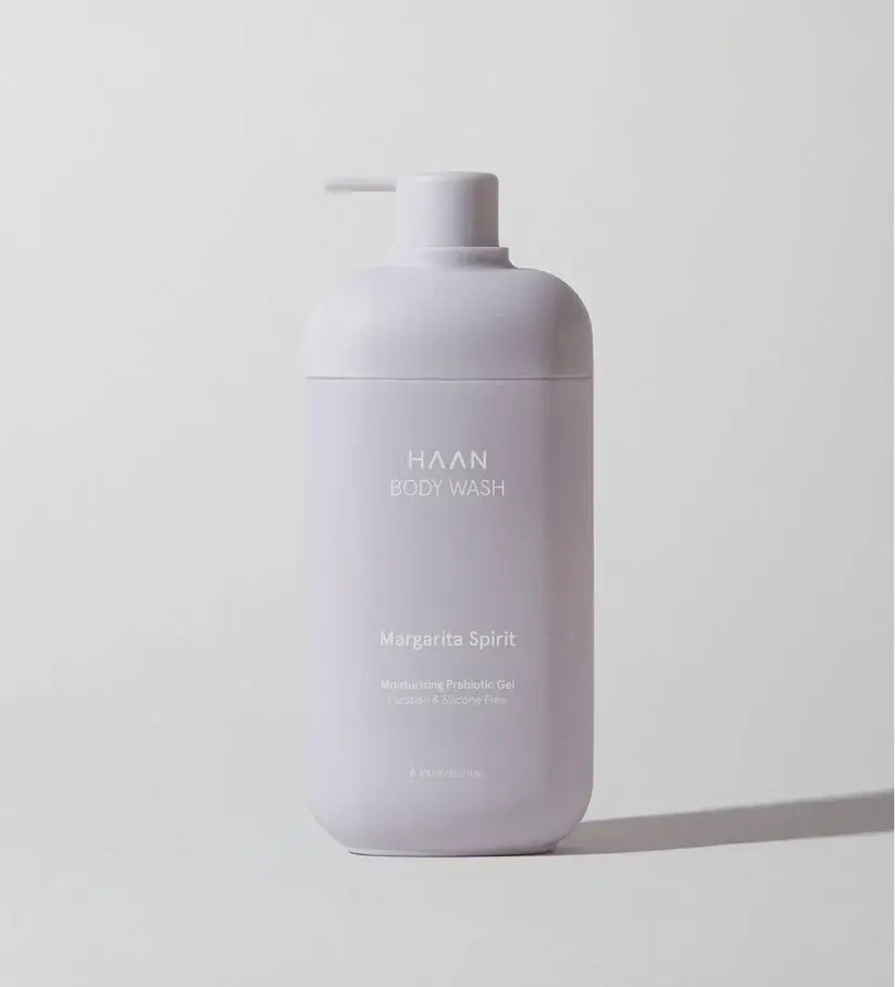 Bouteille pompe violet clair de gel douche hydratant aux probiotiques Margarita Spirit 450 ml