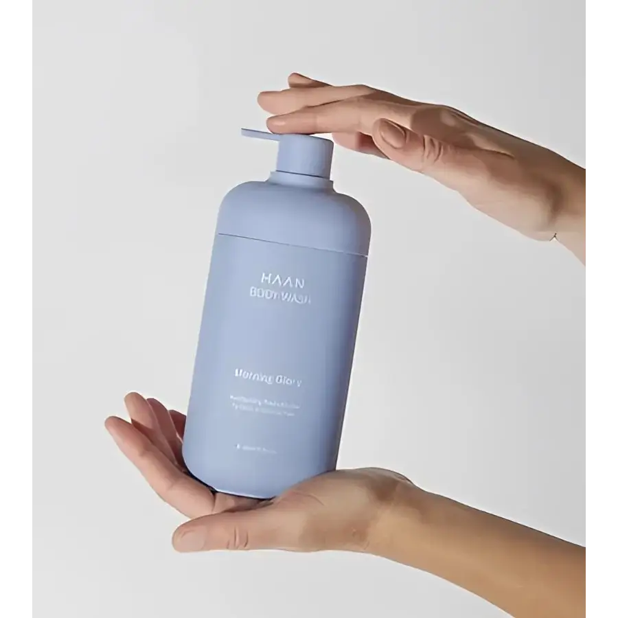Bouteille de gel douche hydratant HAAN avec pompe, hydratation et probiotiques