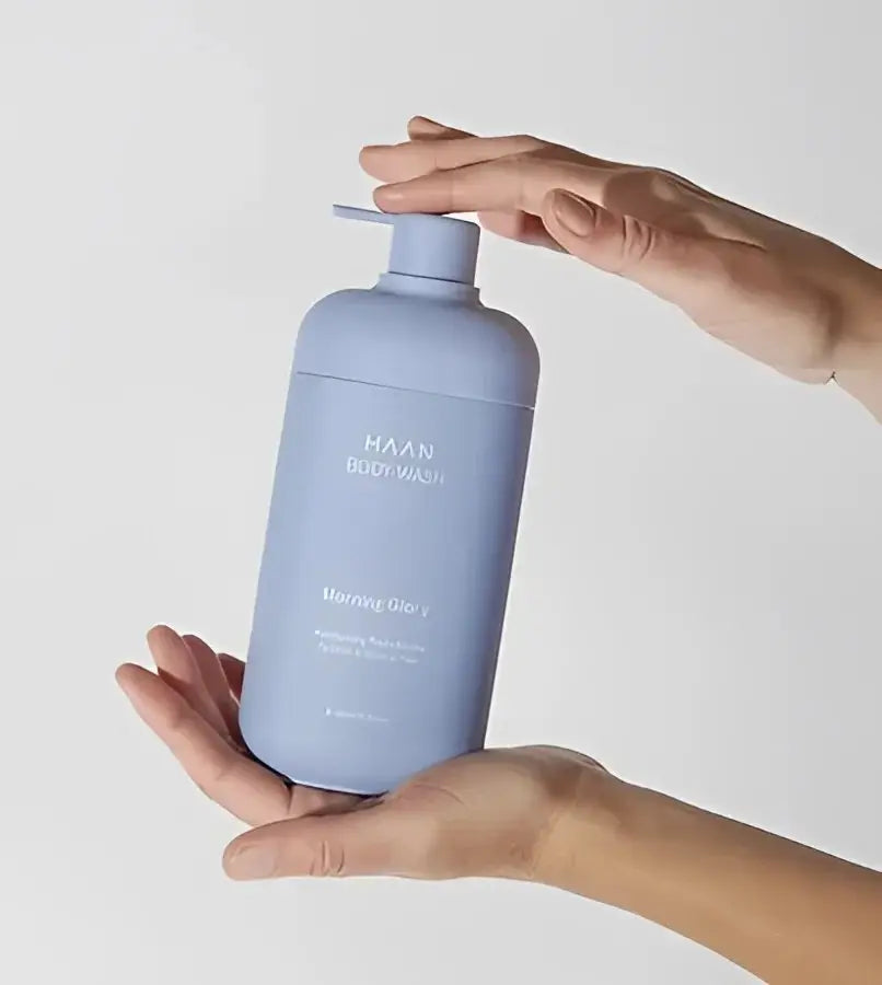 Gel douche hydratant aux probiotiques New Morning en bleu clair 450 ml