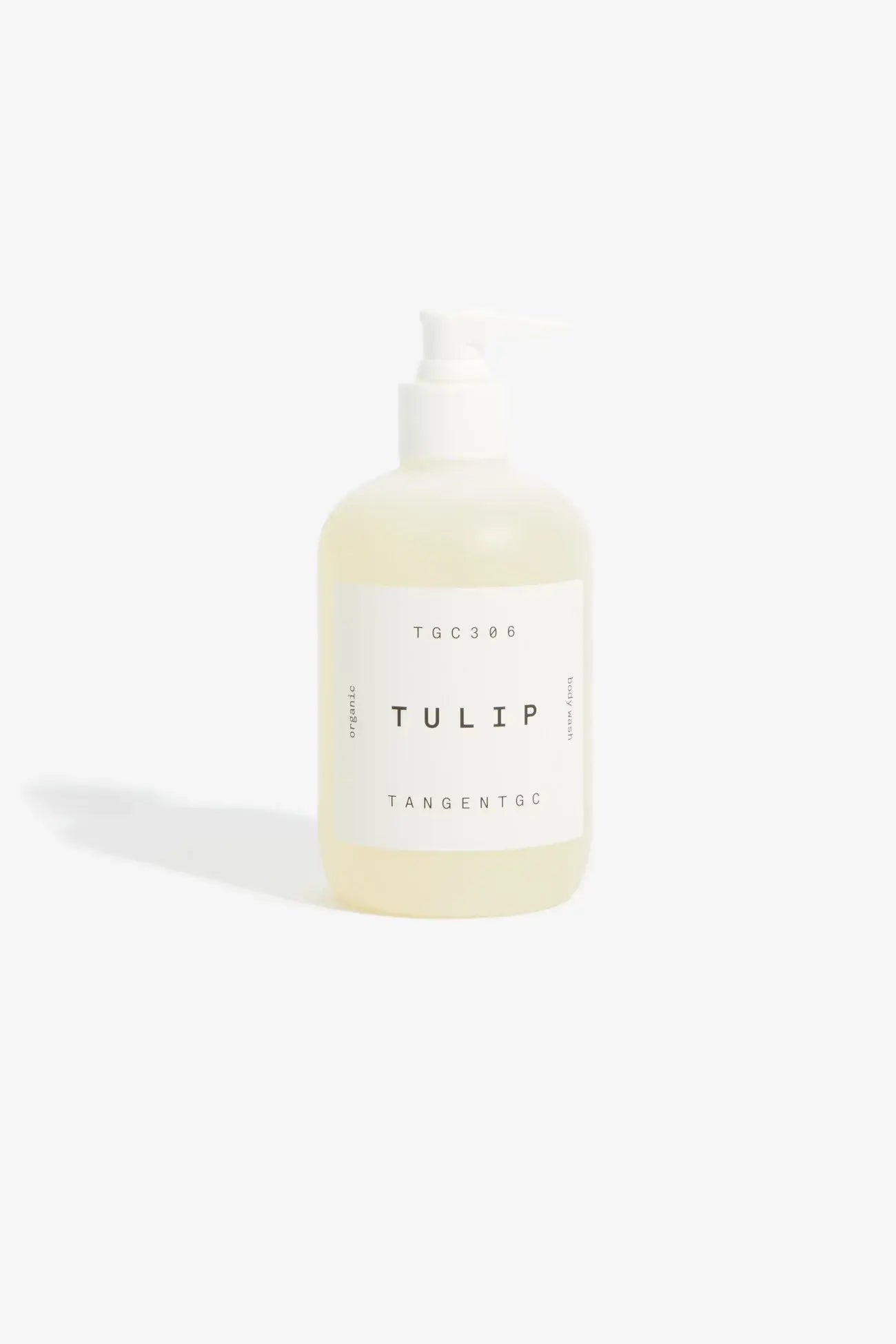 Gel douche bio Tulip 350 mL, savon liquide jaune pâle pompe éco