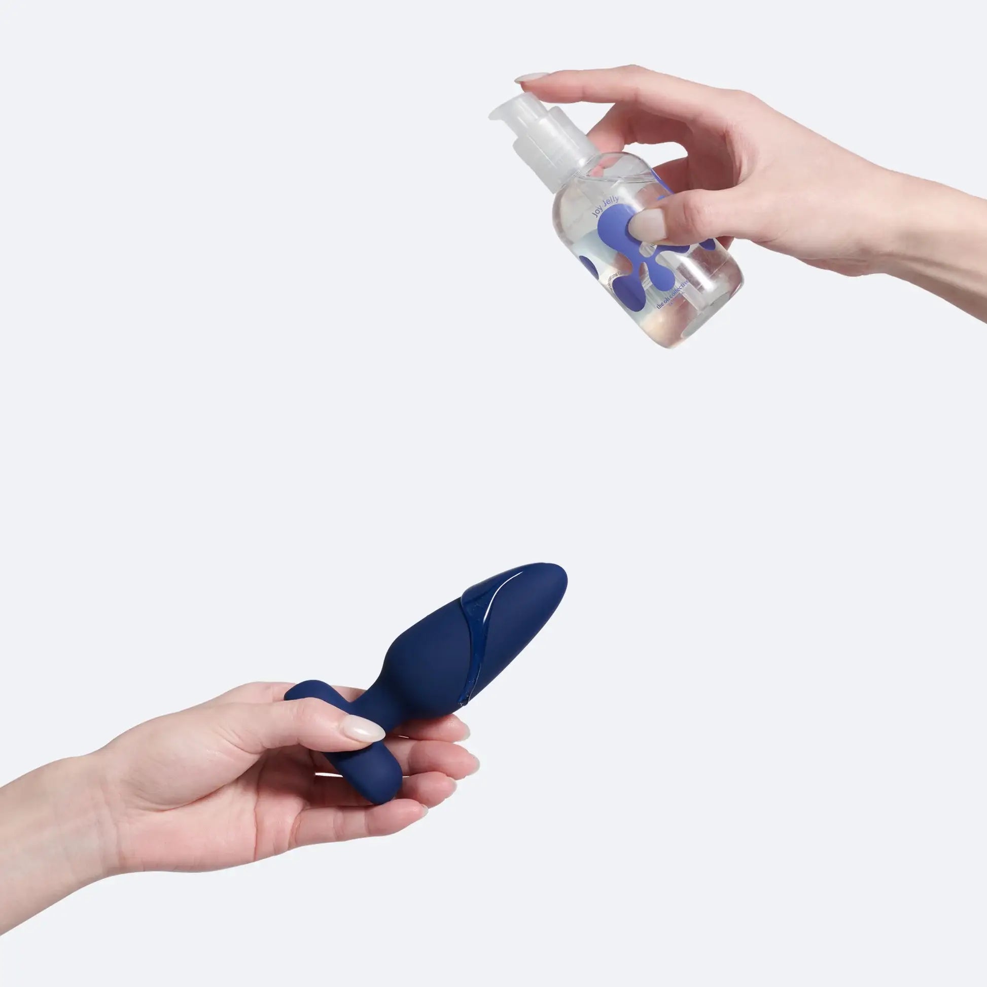 Bouchon anal en silicone bleu foncé Gel Joy Jolly avec lubrifiant, texture soyeuse pour plaisir intense