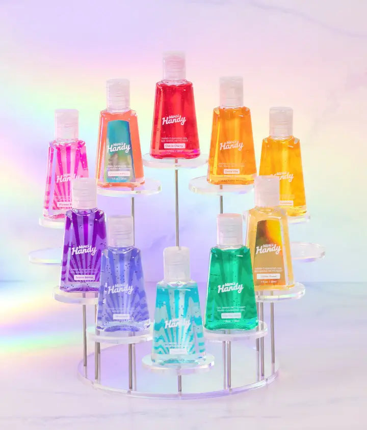 Gel nettoyant main Cherie Cherry : bouteilles colorées pour mains propres