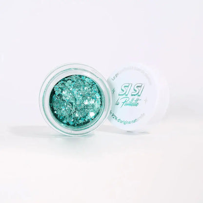 Pot de gel pailleté Polysirène teal scintillant