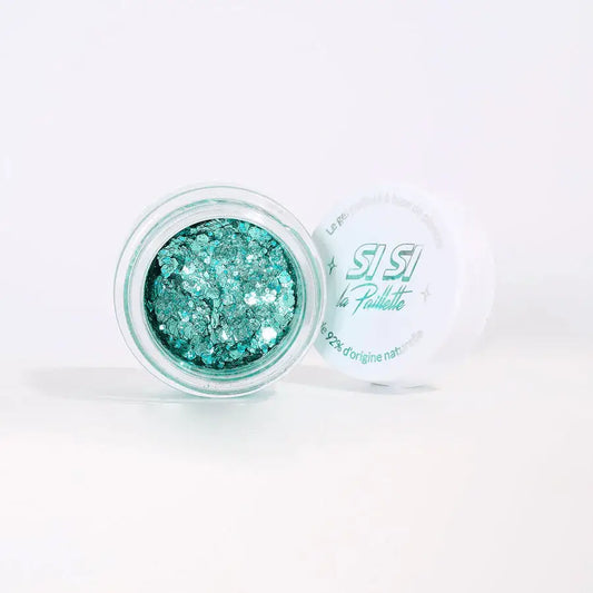 Pot de gel pailleté Polysirène teal scintillant