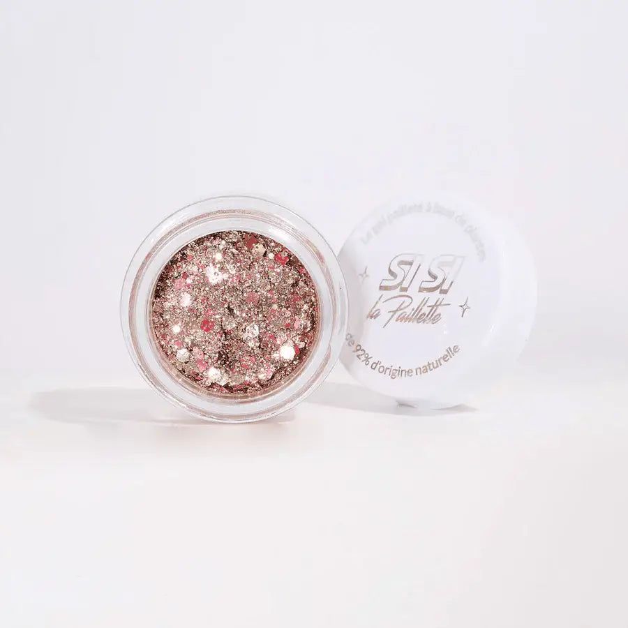 Pot de gel pailleté Vegas Bébé avec paillettes roses, or rose et argent scintillantes