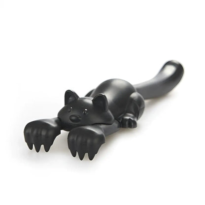 Brosse à cheveux chat noir extensible Gratte-Dos Curious Cat, fini brillant et griffes détaillées