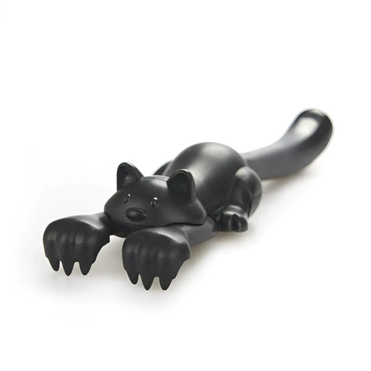 Brosse à cheveux chat noir extensible Gratte-Dos Curious Cat, fini brillant et griffes détaillées