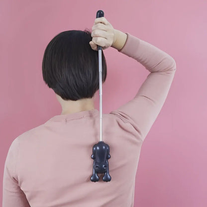 Gratte-Dos Curious Cat Extensible Noir : accessoire malin chat prêt pour dos