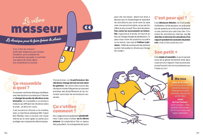 Vibrateur violet et jaune du guide utile pour nouvelles sensations intimes