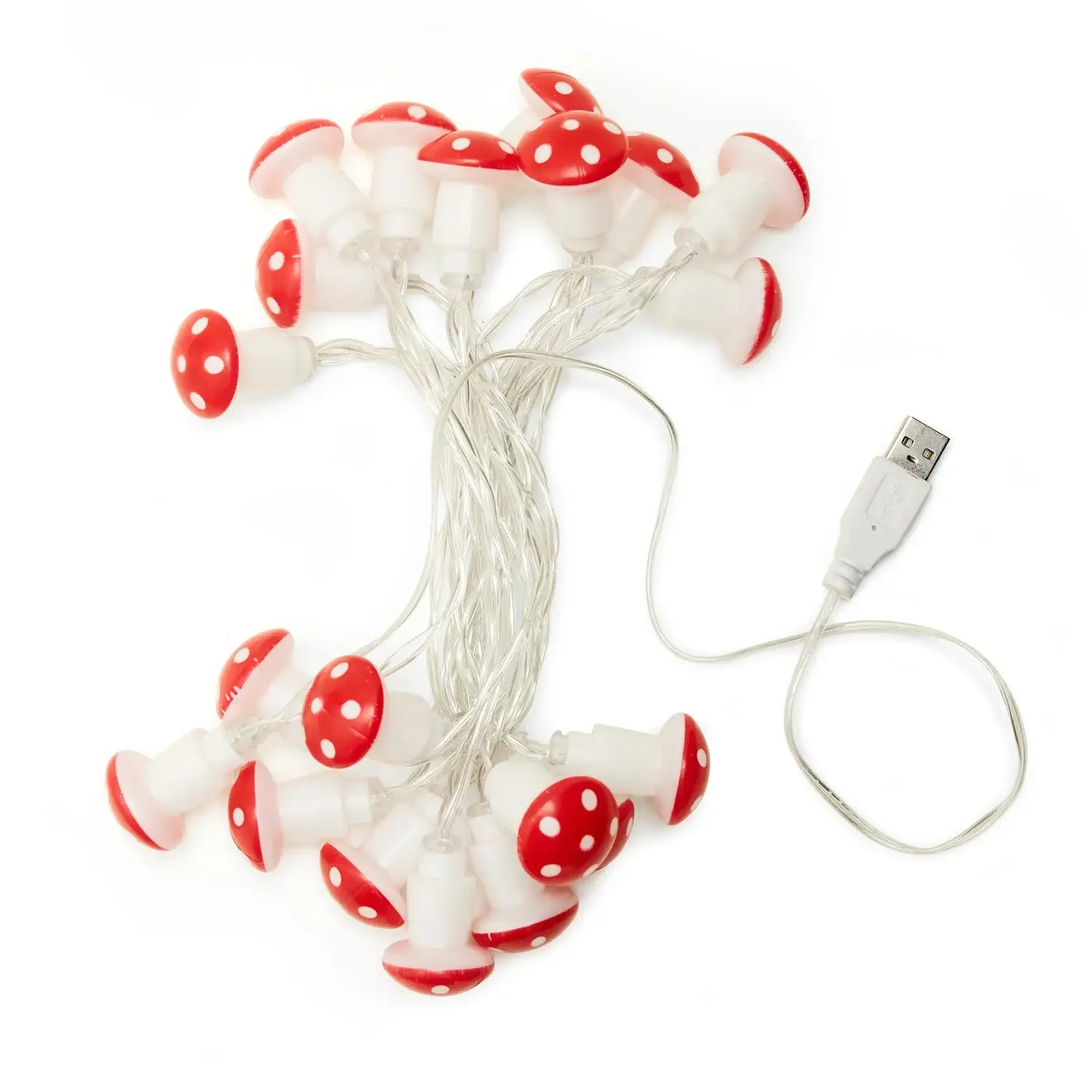 Guirlandes champignons USB rouges et blanches en forme de champignons LED