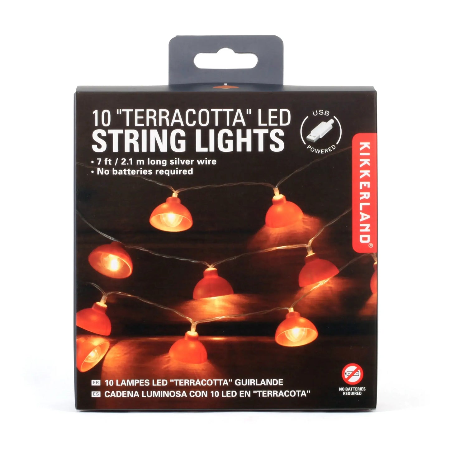 Guirlande lumineuse USB terracotta chaleureuse en fil argenté