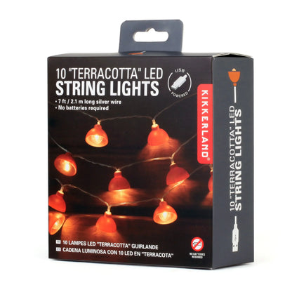 Guirlande lumineuse USB terracotta Kikkerland 25 cm avec ampoules orange chaleureuses