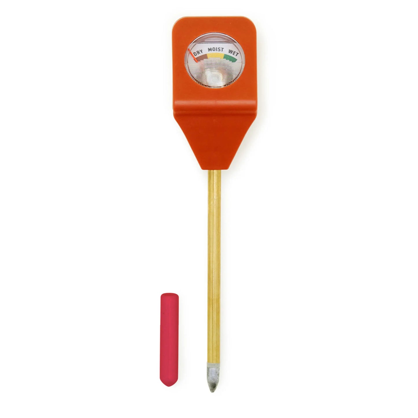 Hydromètre Plante orange en plastique avec cadran sec, humide, mouillé pour routine d’arrosage responsable