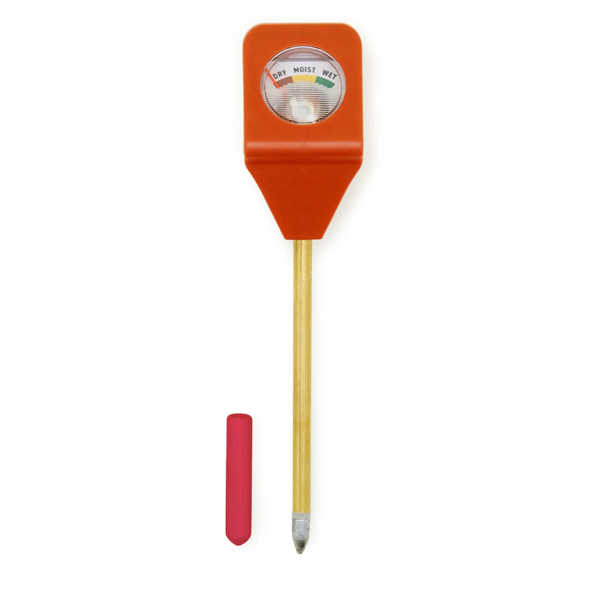 Hydromètre Plante orange en plastique avec cadran sec, humide, mouillé pour routine d’arrosage responsable