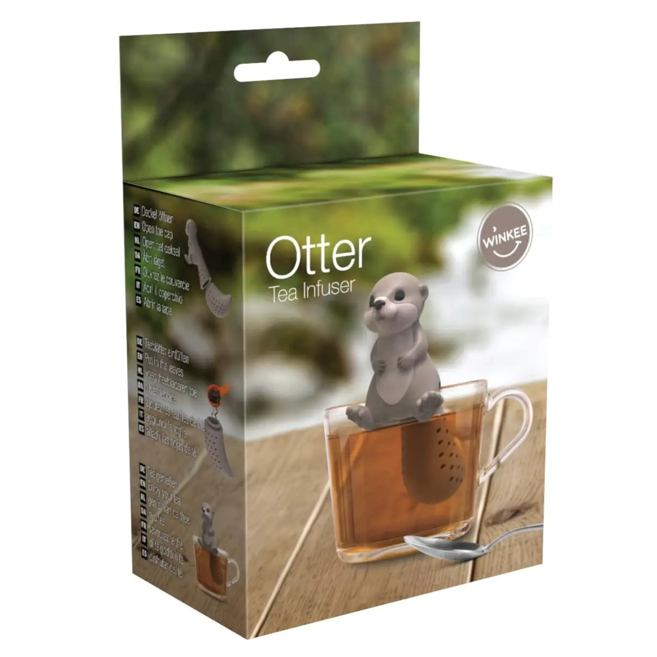 Infuseur à thé loutre gris en silicone Winkee, touche d’originalité