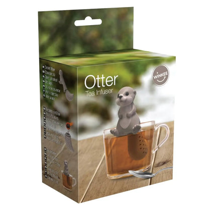 Infuseur à thé loutre gris en silicone Winkee, touche d’originalité