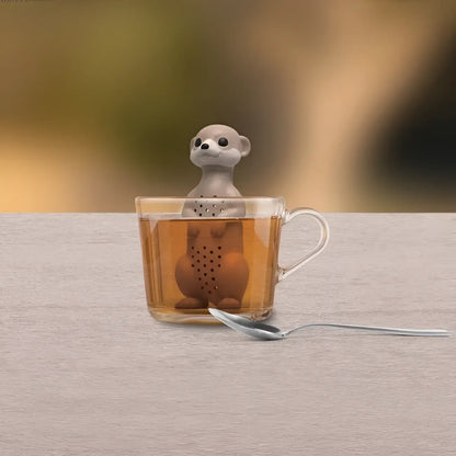Infuseur à thé suricate gris et brun au design décalé adorable