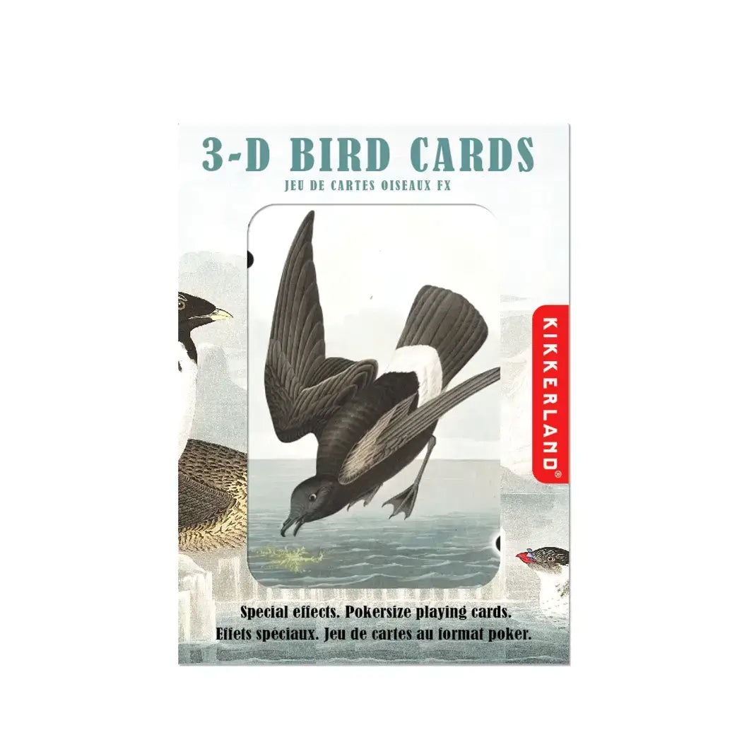 Cartes Kikkerland 3D oiseaux avec oiseau marin noir et blanc, technologie 3D lenticulaire