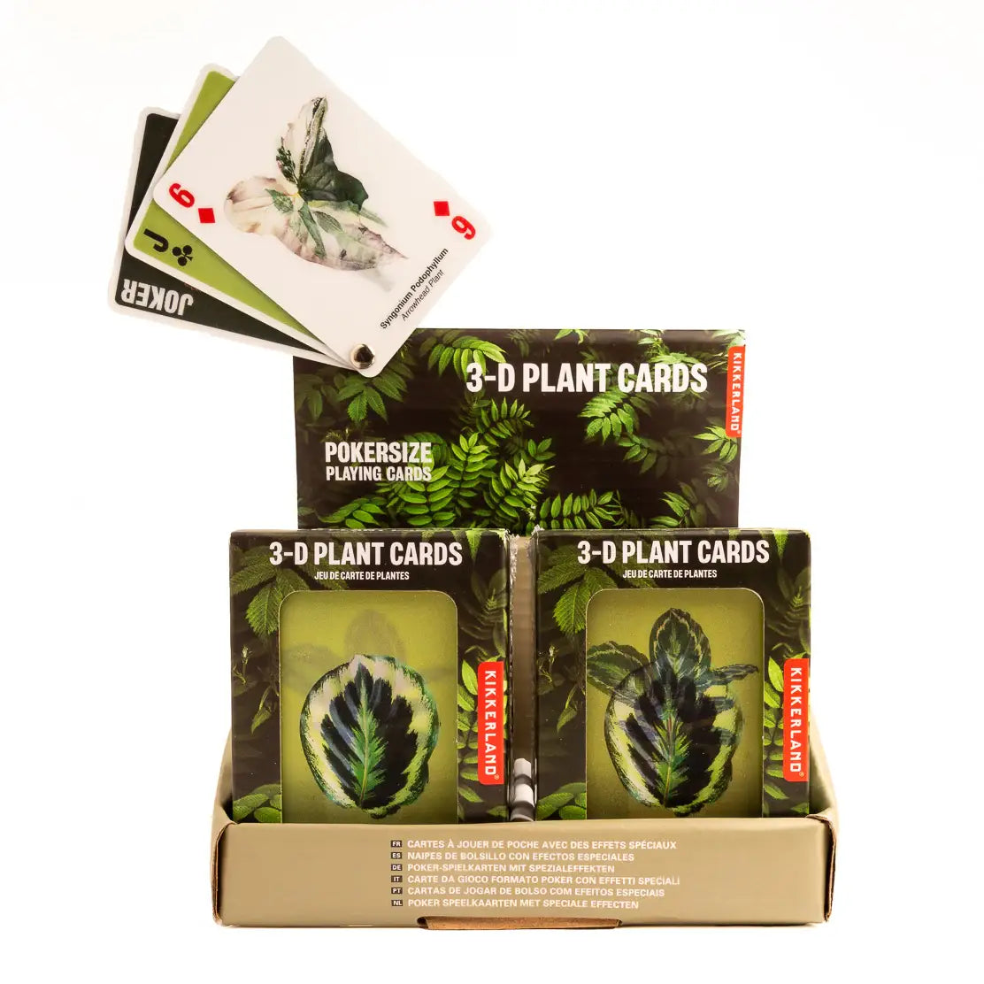 Jeu de cartes 3D plantes avec effet visuel saisissant en boîte verte