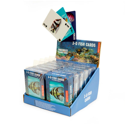 Boîte bleue compacte pour cartes 3D poissons, expérience sensorielle