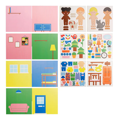 Feuille de stickers colorés pour enfants, jeu créatif maison FSC, motricité fine ludique