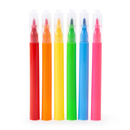 Set de 6 feutres fluo colorés pour jeu créatif animaux savane