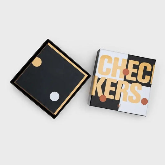 Coaster Jeu De Dames damier noir et or, invitation à partager un savoir-faire artisanal