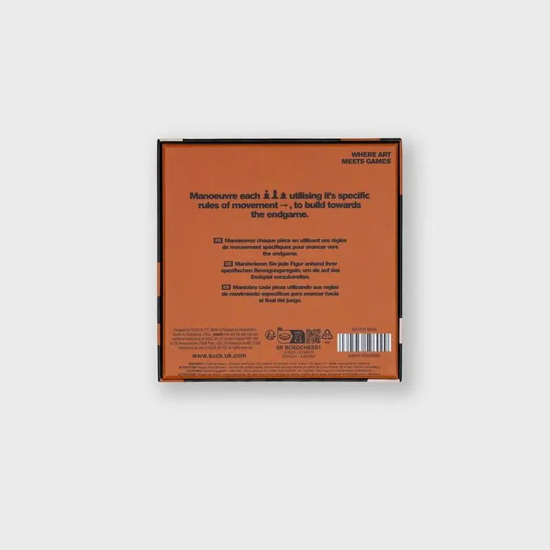 Coffret d’échecs Jeu d’Échecs en carton orange avec bordure noire
