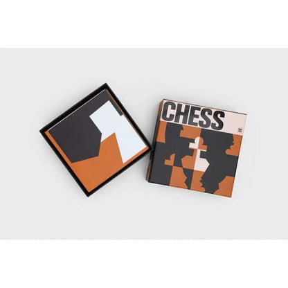 Coffret d’échecs Jeu d’Échecs au design moderne orange et noir
