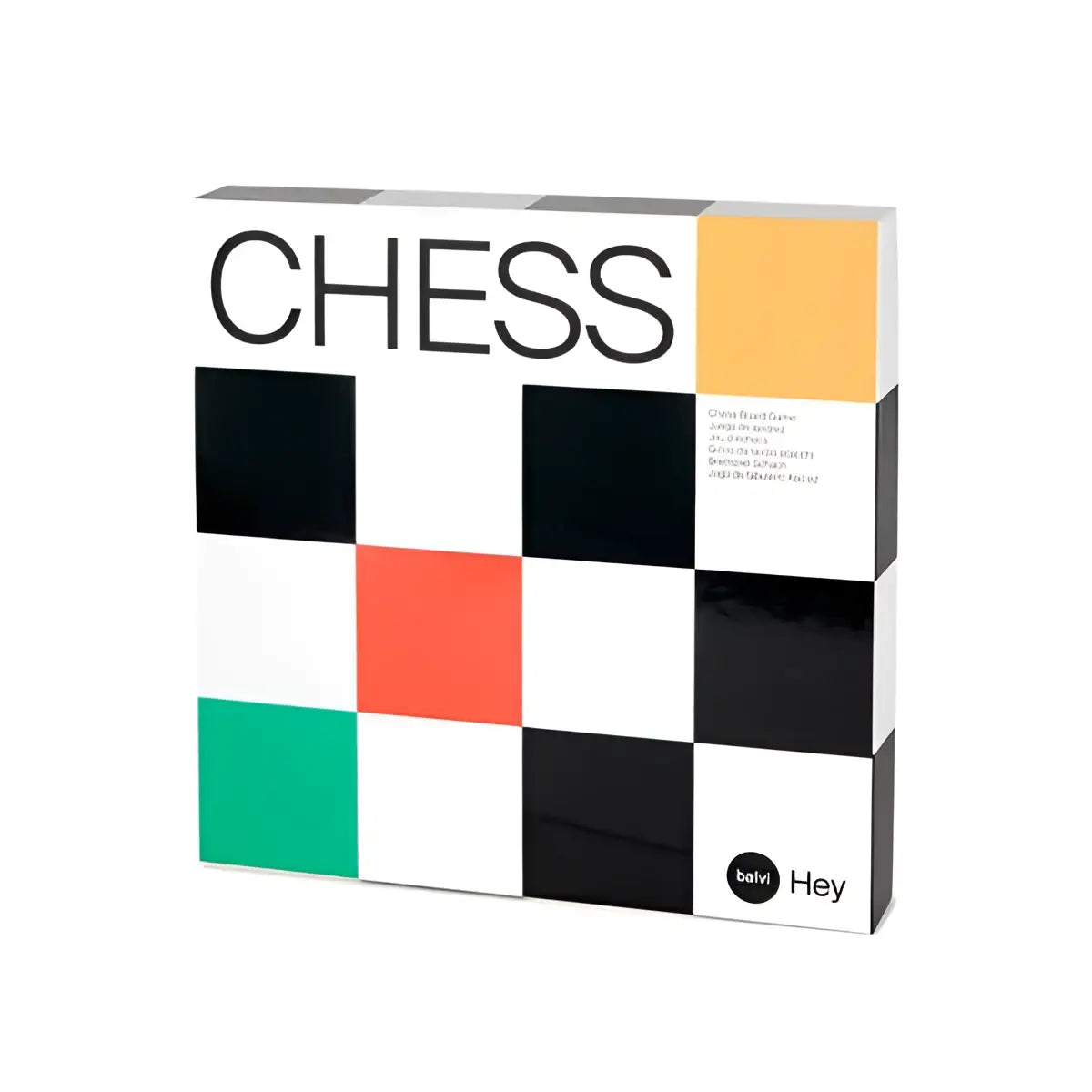 Jeu d’échecs Hey Chess Bois en design moderne checkered noir, blanc, orange, vert