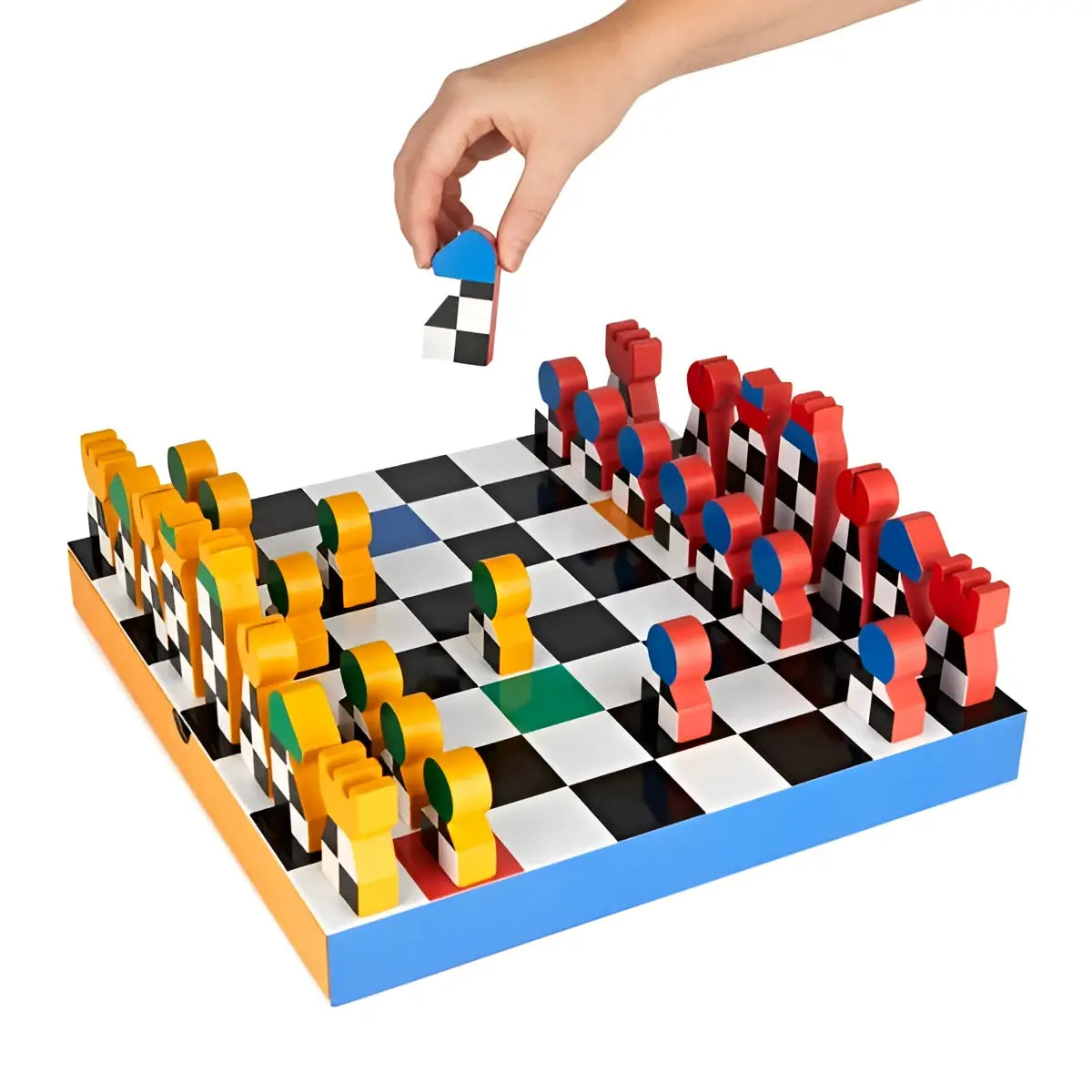 Jeu d’échecs Hey Chess Bois coloré en bois, design moderne vibrant