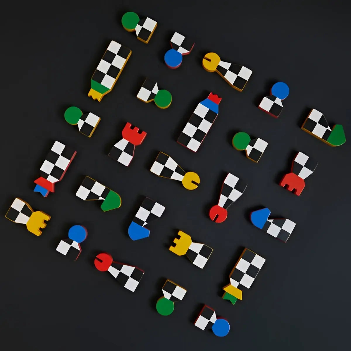 Pièces de jeu d’échecs colorées en design moderne Hey Chess Bois