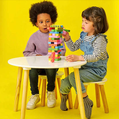 Tour de blocs bois colorés Jeu D’Équilibre En Bois Stack A Bug, design naturel chaleureux
