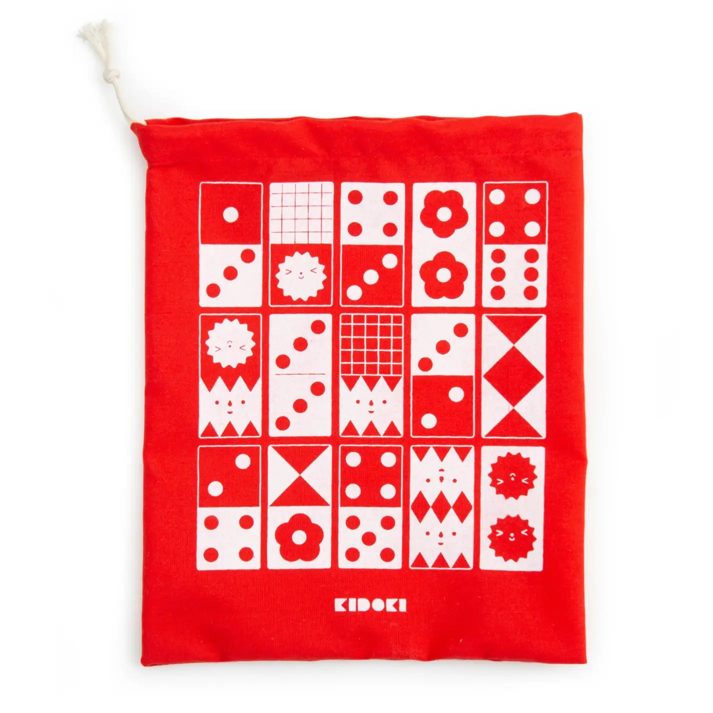 Sac en tissu rouge Kidoki bois, motifs floraux blancs mignons, c’est offrir design naturel