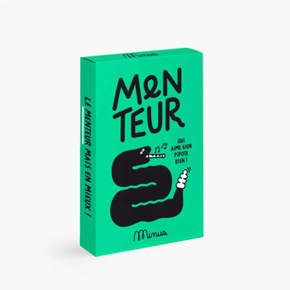 Boîte verte vibrante du jeu idéal Le Menteur, simplicité d’utilisation pour lancer rapidement